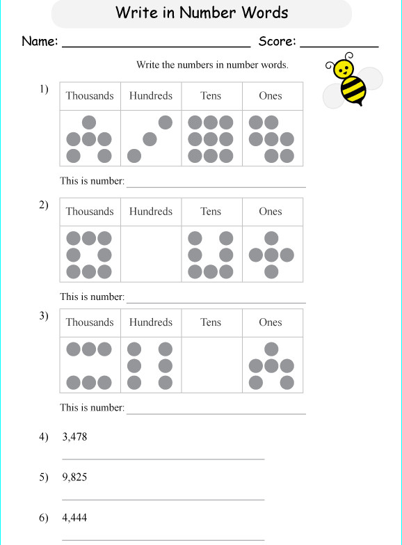 Bài tập Toán Tiếng Anh lớp 3: Write Numbers up to 10,000 Đề thi Violympic Toán Tiếng Anh lớp 3 vòng 7 năm 2015 - 2016