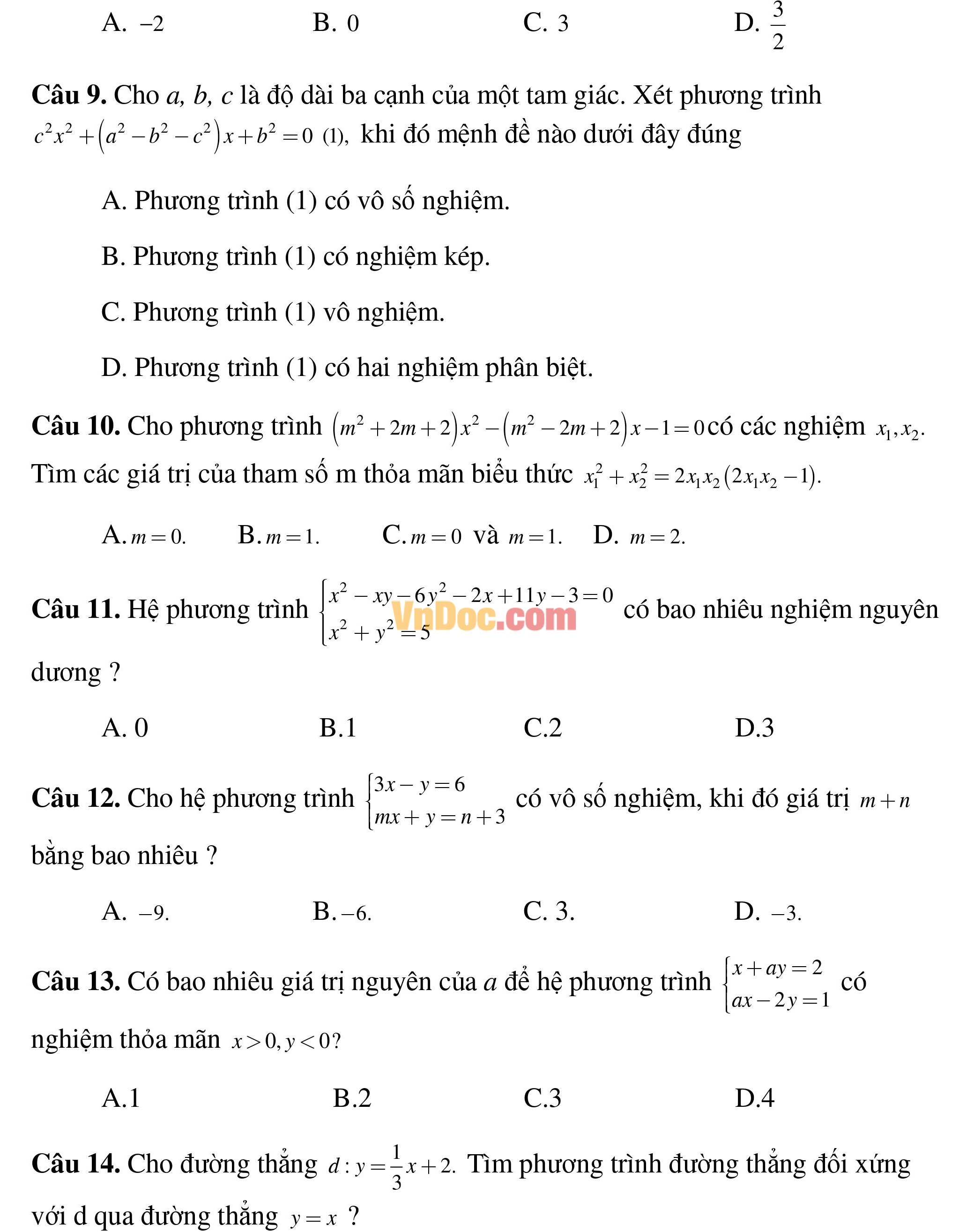 Đề thi thử vào lớp 10