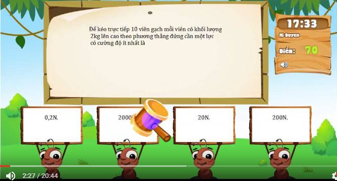 Đề thi violymic vật lý lớp 6 vòng 8 năm 2017