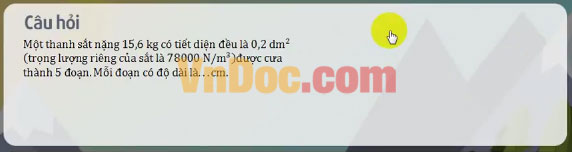 Đề thi Violympic Vật Lý lớp 6 vòng 8