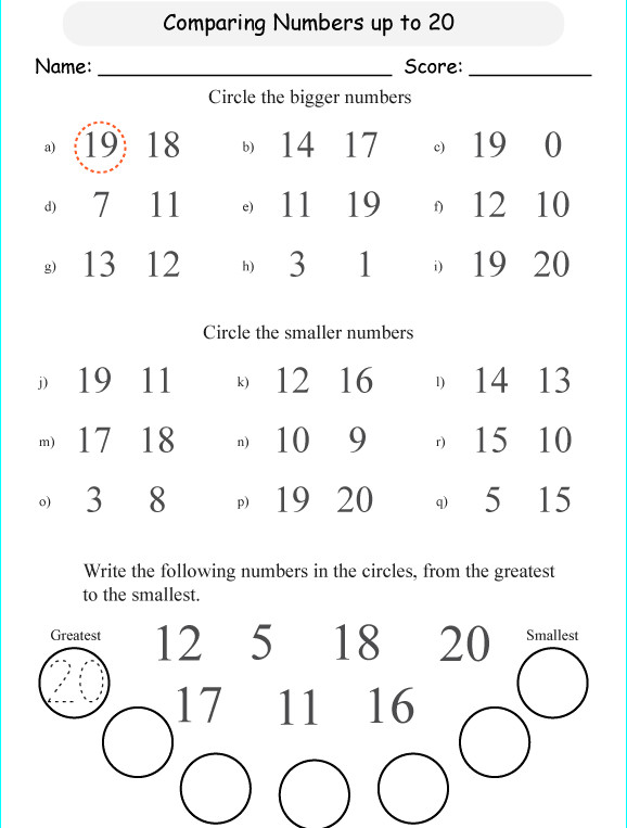 So sánh các số có hai chữ số toán lớp 1