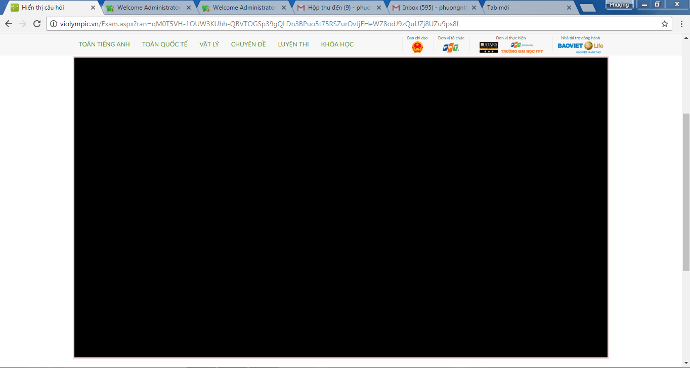 Hướng dẫn khắc phục sự cố khi làm bài thi trên violympic.vn