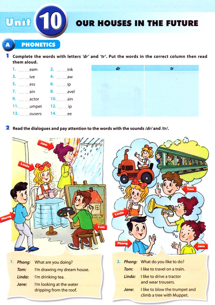 Bài tập tiếng Anh lớp 6 Thí điểm Unit 10 Bài tập tiếng Anh lớp 6 Thí điểm Unit 10: Our Houses in the Future