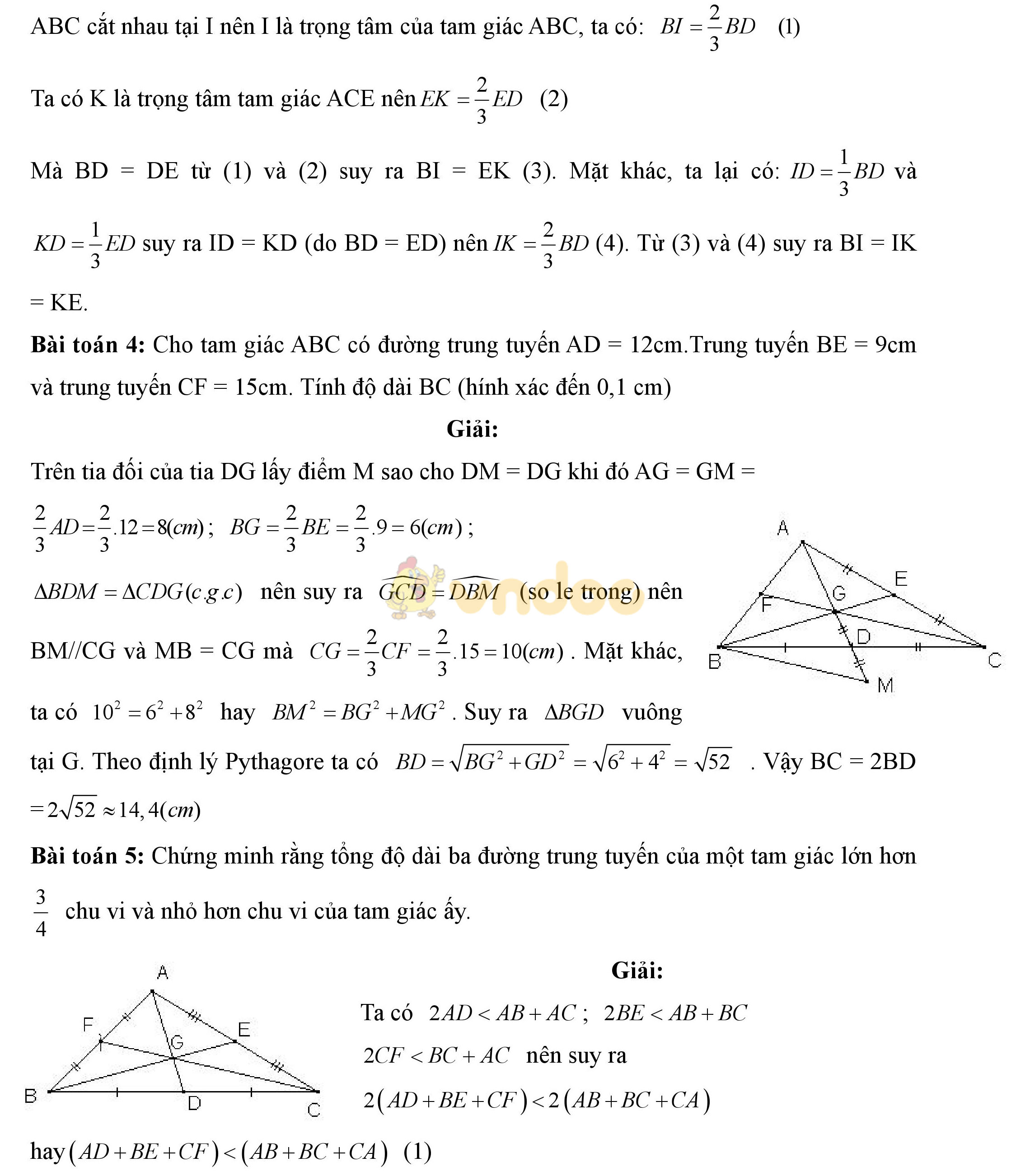 Tài liệu ôn thi học sinh giỏi môn Toán lớp 7 phần hình học