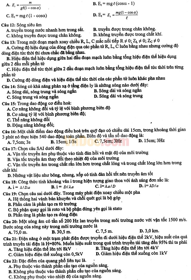 Đề thi thử THPT Quốc gia năm 2017 môn Vật lý trường THPT Chuyên Đại học Sư phạm Hà Nội (Lần 2) Đề thi thử THPT Quốc gia năm 2017 môn Vật lý có đáp án