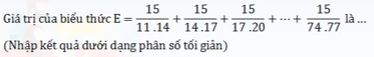 Đề thi Violympic Toán lớp 7 vòng 15