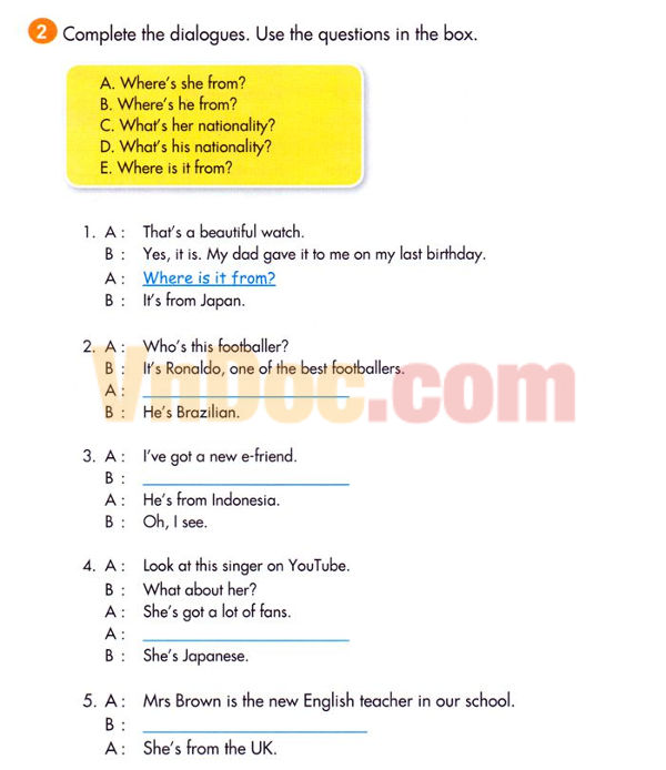 Bài tập Tiếng Anh lớp 5 Unit 1 A Summer Camp