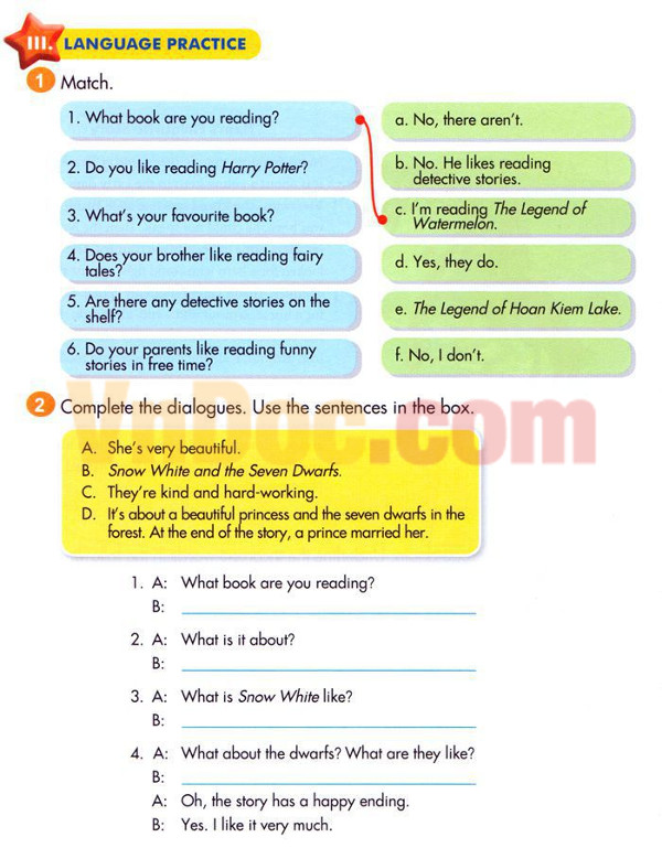 Ngữ pháp Tiếng Anh lớp 5 Chương trình mới Unit 8 MY FAVOURITE BOOKS Từ vựng Tiếng Anh lớp 5 Chương trình mới Unit 8 MY FAVOURITE BOOKS