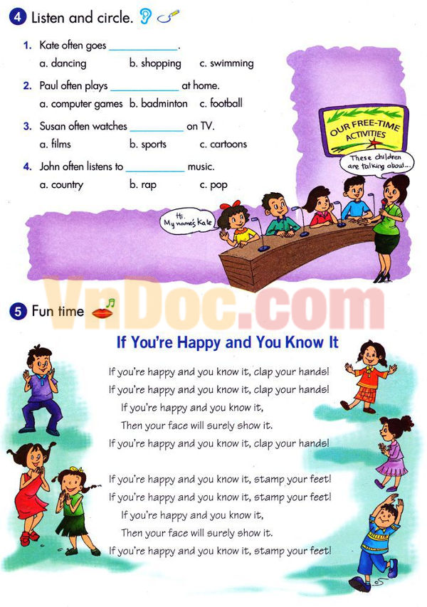 Bài giảng Tiếng Anh lớp 5 Chương trình mới Unit 12 OUR FREE-TIME ACTIVITIES Giáo án Tiếng Anh lớp 5 Chương trình mới Unit 12 OUR FREE-TIME ACTIVITIES