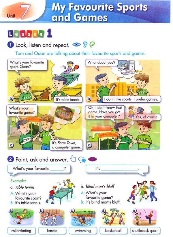 Tiếng Anh lớp 5 Chương trình mới Unit 7 MY FAVOURITE SPORTS AND GAMES