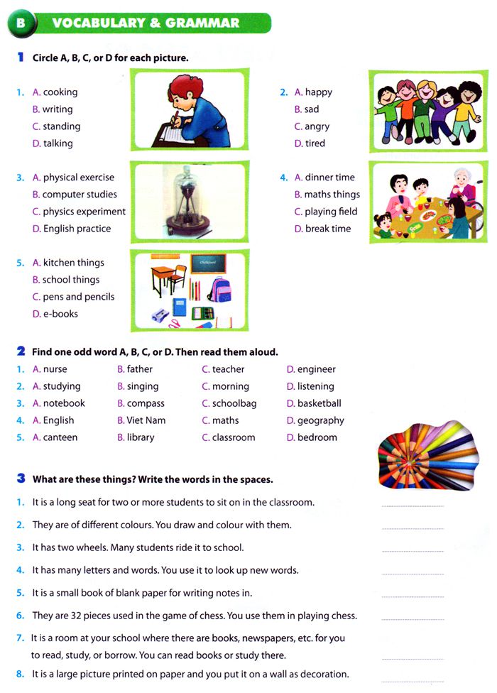 Từ vựng Tiếng Anh lớp 6 Chương trình mới Unit 1 MY NEW SCHOOL Bài tập Tiếng Anh lớp 6 Chương trình mới Unit 1 MY NEW SCHOOL