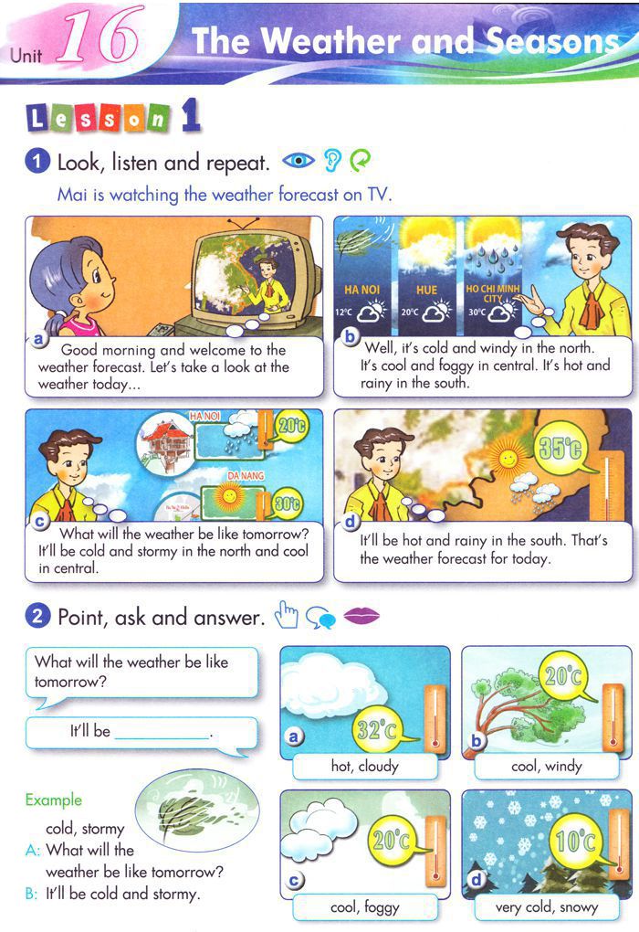 Bài tập Tiếng Anh lớp 5 Chương trình mới Unit 16 THE WEATHER AND SEASONS Tiếng Anh lớp 5 Chương trình mới Unit 16 THE WEATHER AND SEASONS