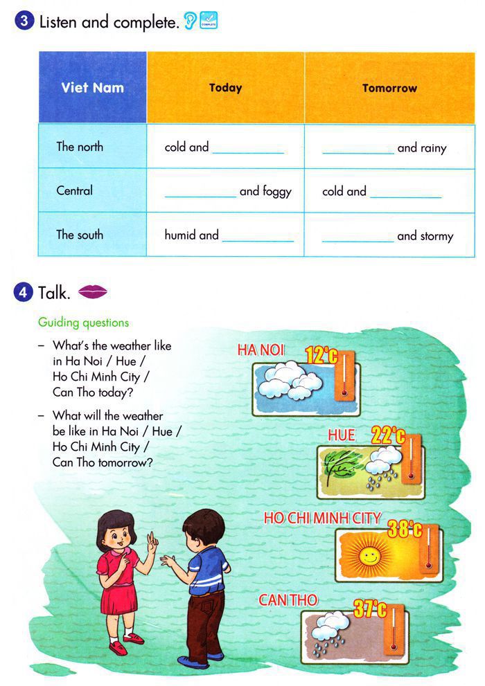 Từ vựng Tiếng Anh lớp 5 Chương trình mới Unit 16 THE WEATHER AND SEASONS Bài tập Tiếng Anh lớp 5 Chương trình mới Unit 16 THE WEATHER AND SEASONS