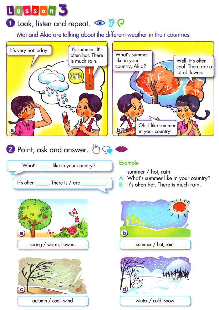 Giải bài tập sgk Tiếng Anh lớp 5 Chương trình mới Unit 16 THE WEATHER AND SEASONS Để học tốt Tiếng Anh lớp 5 Chương trình mới Unit 16 THE WEATHER AND SEASONS