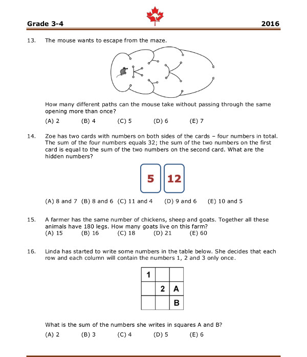 Luyện thi Toán Quốc tế Kangaroo 2017