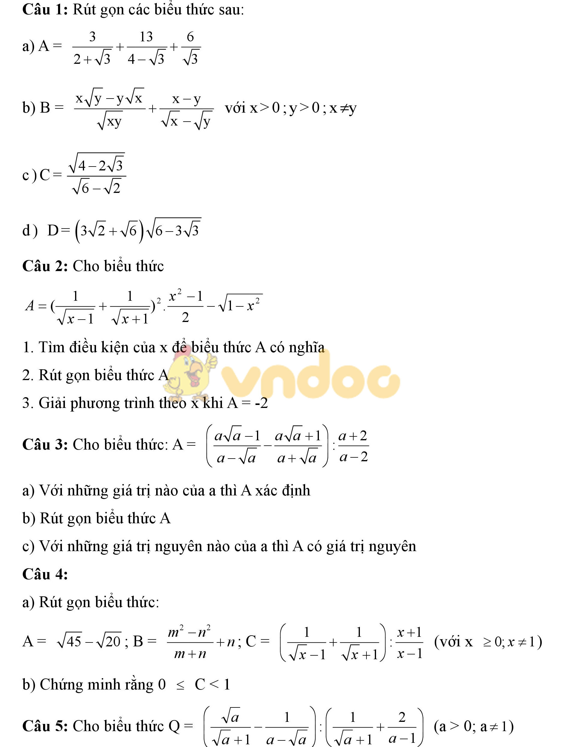 Tài liệu ôn thi vào lớp 10 môn Toán Tài liệu ôn thi vào lớp 10 môn Toán