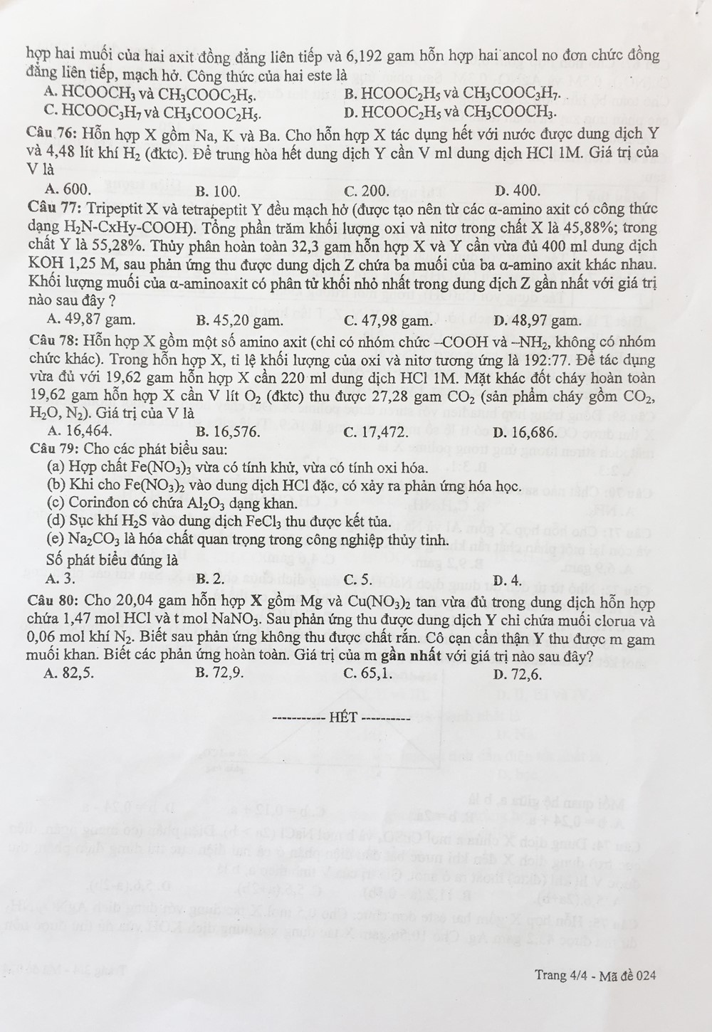 Đề thi thử THPT Quốc gia năm 2017 môn Hóa học
