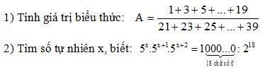 Đề thi học sinh giỏi môn Toán lớp 6