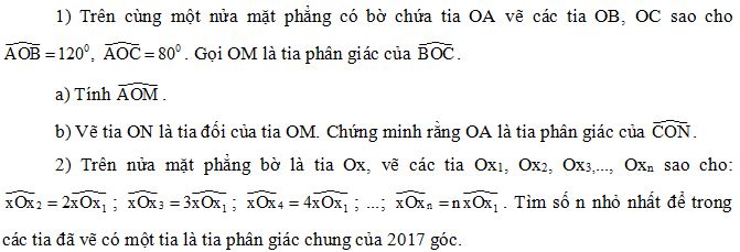 Đề thi học sinh giỏi môn Toán lớp 6