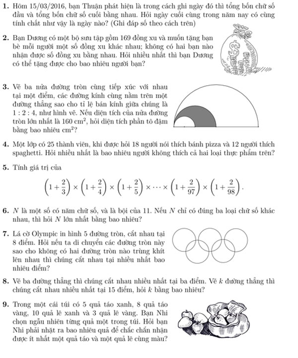Đề thi Tìm kiếm tài năng Toán học trẻ khối lớp 6 Đề thi Tìm kiếm tài năng Toán học trẻ khối lớp 6