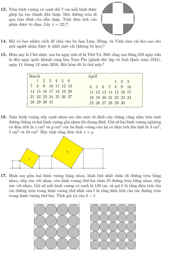 Đề thi tìm kiếm tài năng Toán học trẻ lớp 7 Đề thi tìm kiếm tài năng Toán học trẻ lớp 7