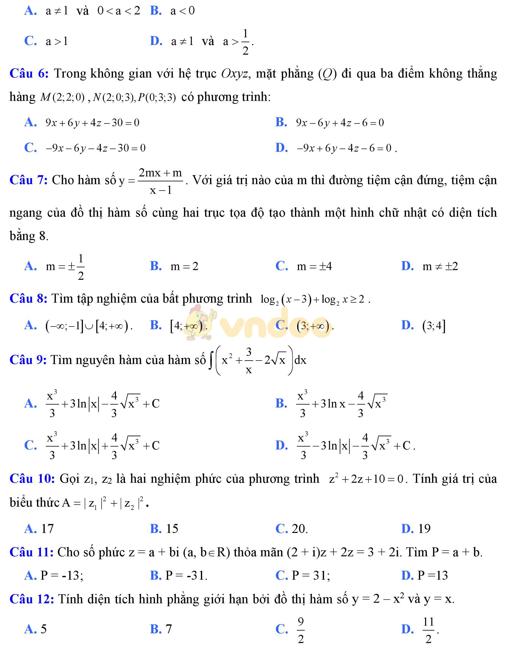 Đề thi thử THPT Quốc gia năm 2017 môn Toán