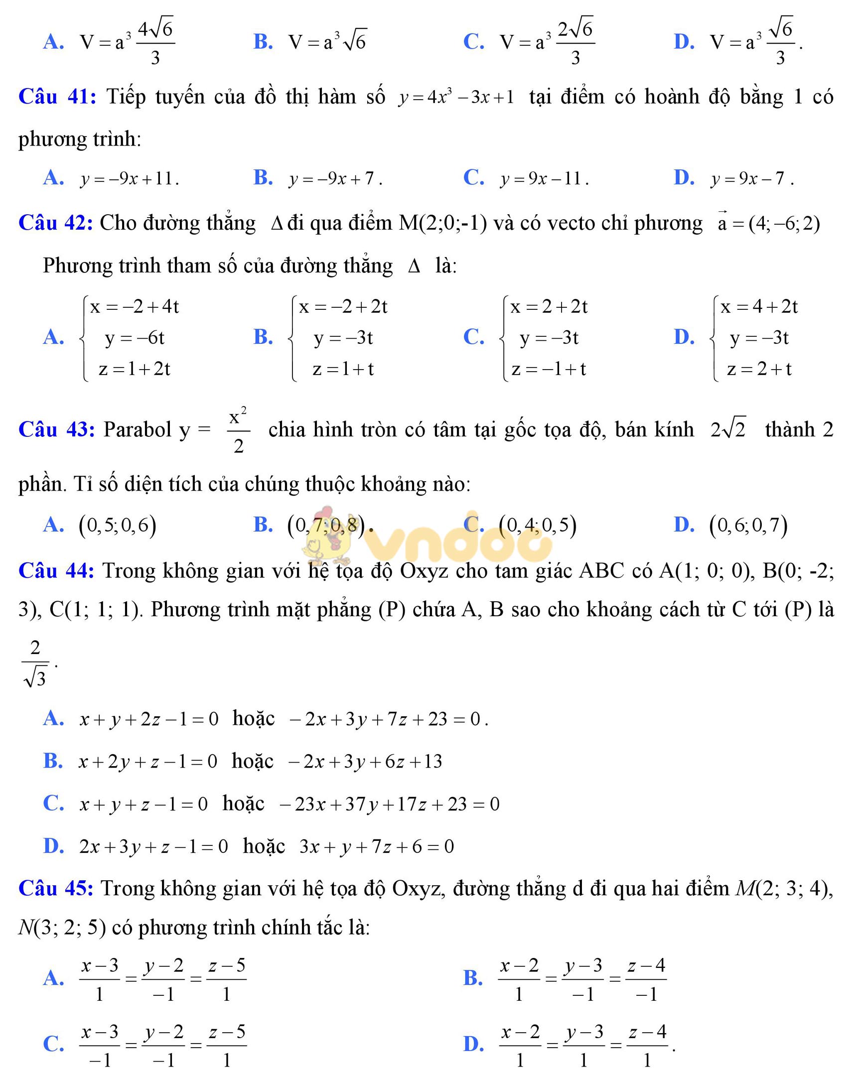 Đề thi thử THPT Quốc gia năm 2017 môn Toán