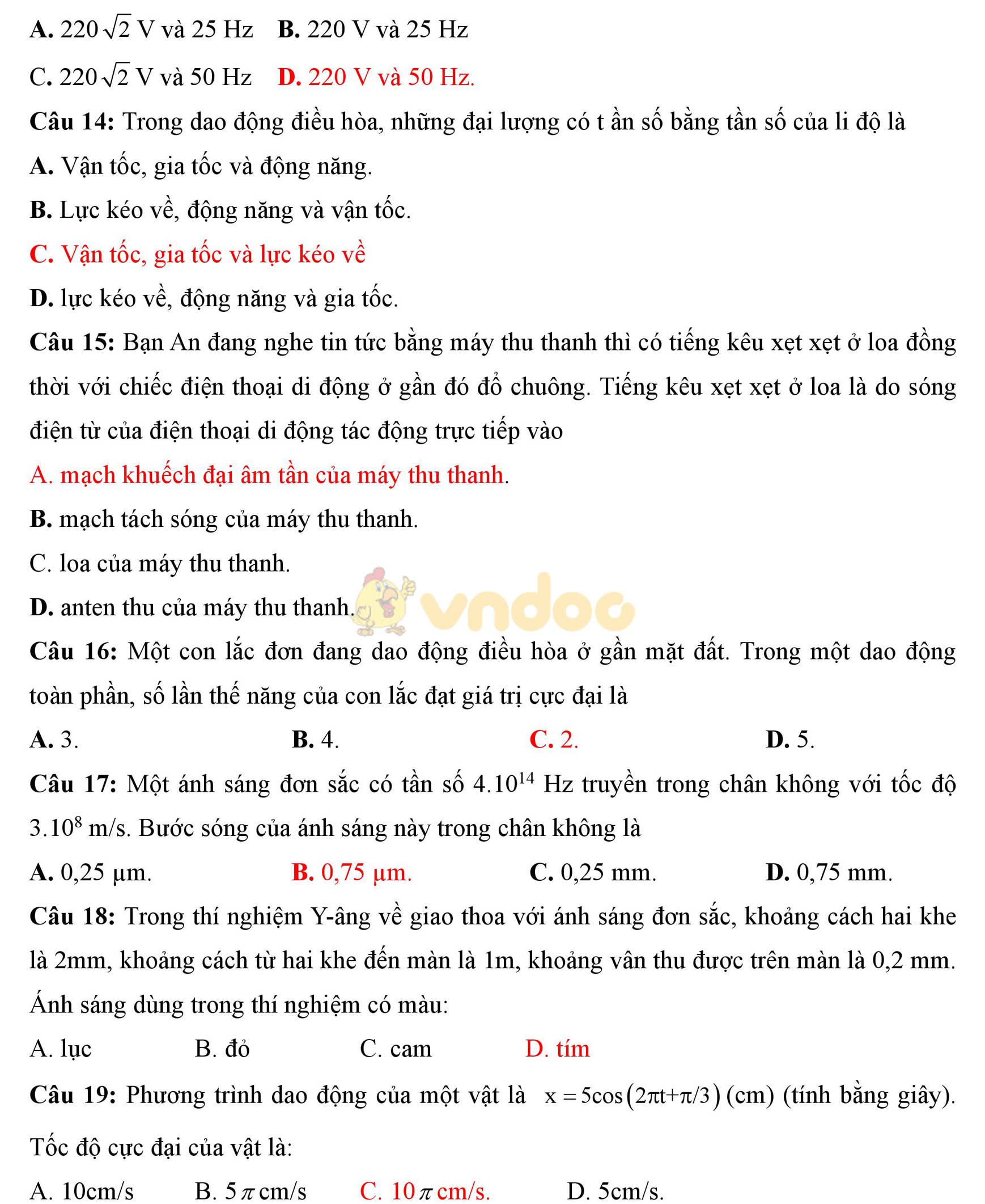 Đề thi thử THPT Quốc gia năm 2017 môn Vật lý