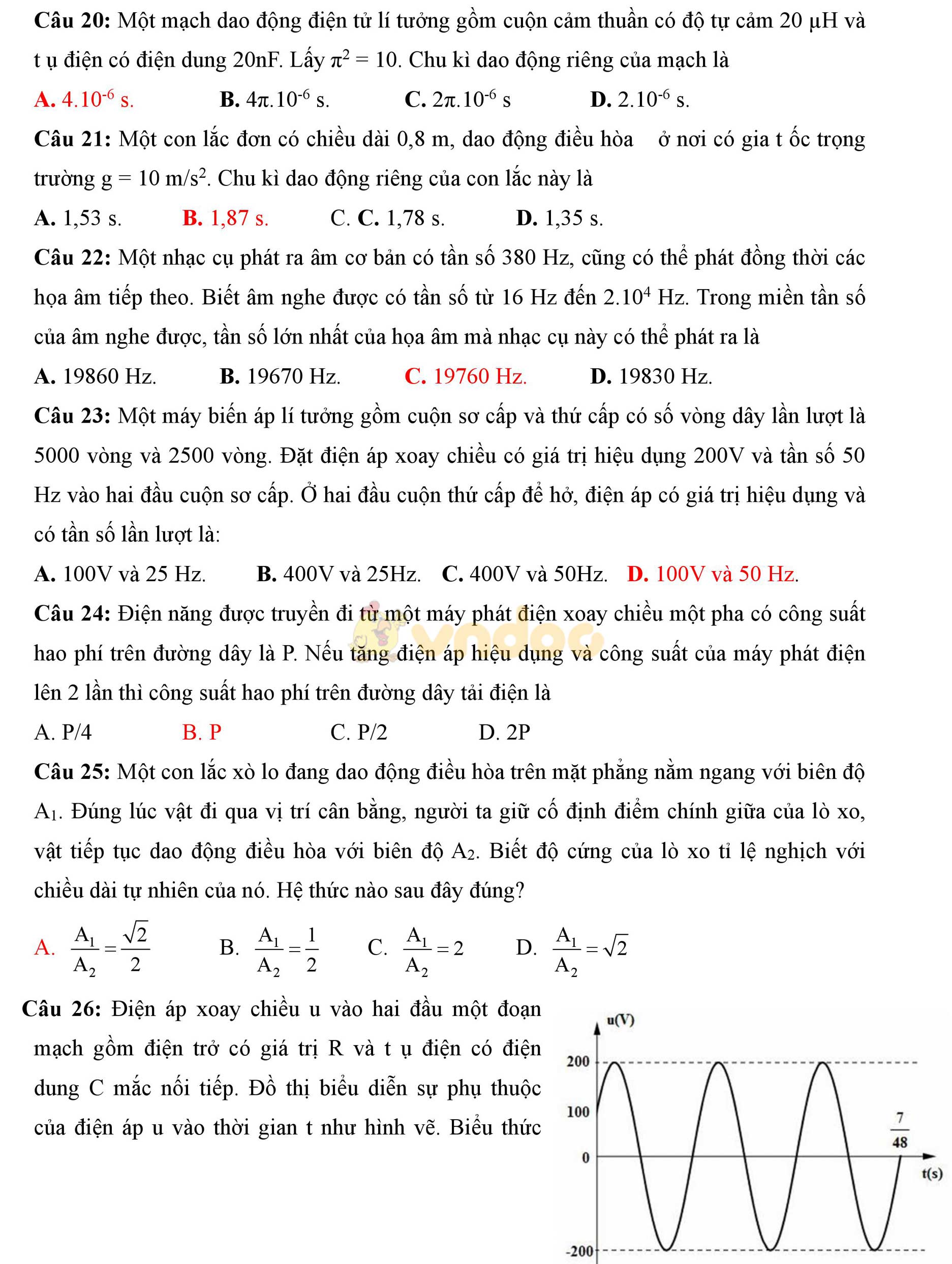 Đề thi thử THPT Quốc gia năm 2017 môn Vật lý