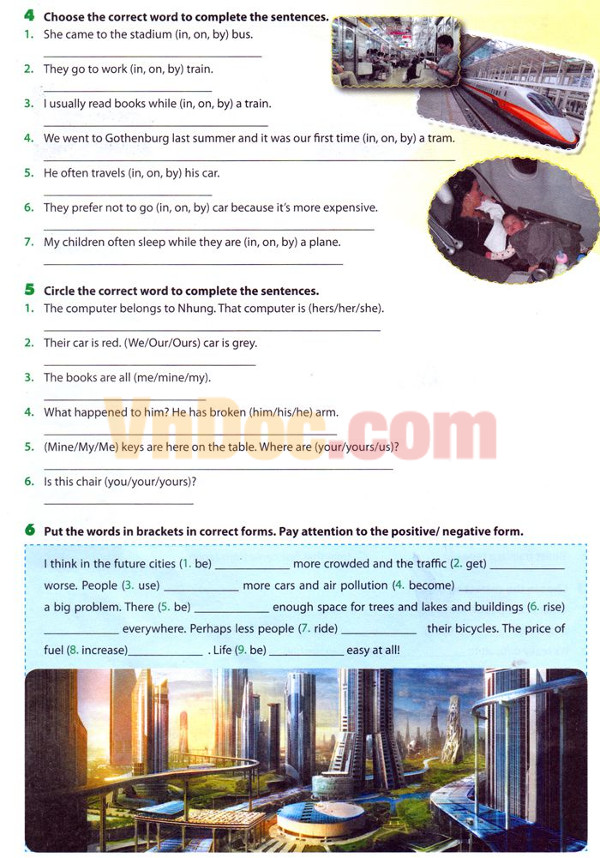 Từ vựng Tiếng Anh lớp 7 Chương trình mới Unit 11 TRAVELLING IN THE FUTURE