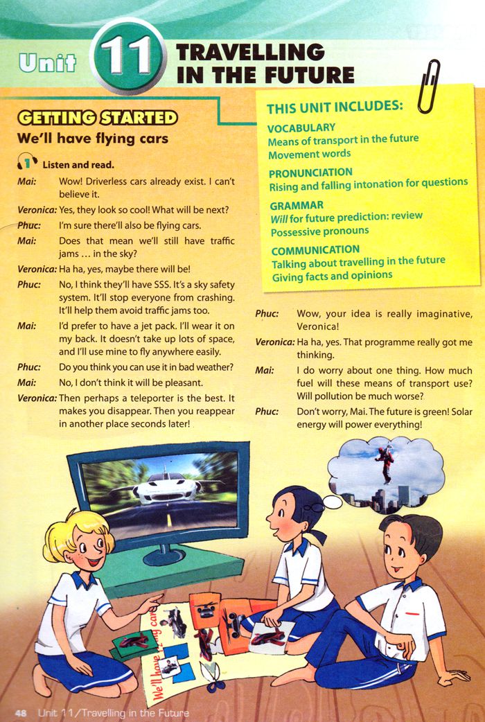 Bài tập Tiếng Anh lớp 7 Chương trình mới Unit 11 TRAVELLING IN THE FUTURE Tiếng Anh lớp 7 Chương trình mới Unit 11 TRAVELLING IN THE FUTURE