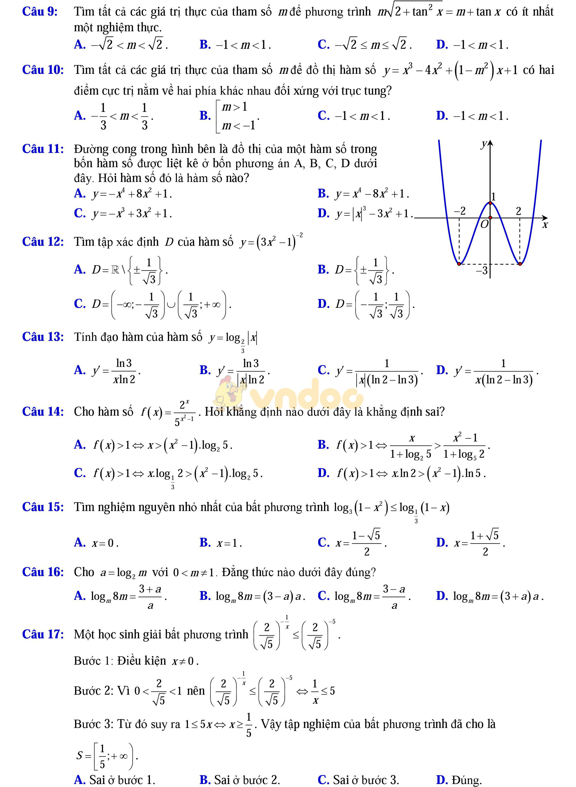 Đề thi thử THPT Quốc gia năm 2017 môn Toán
