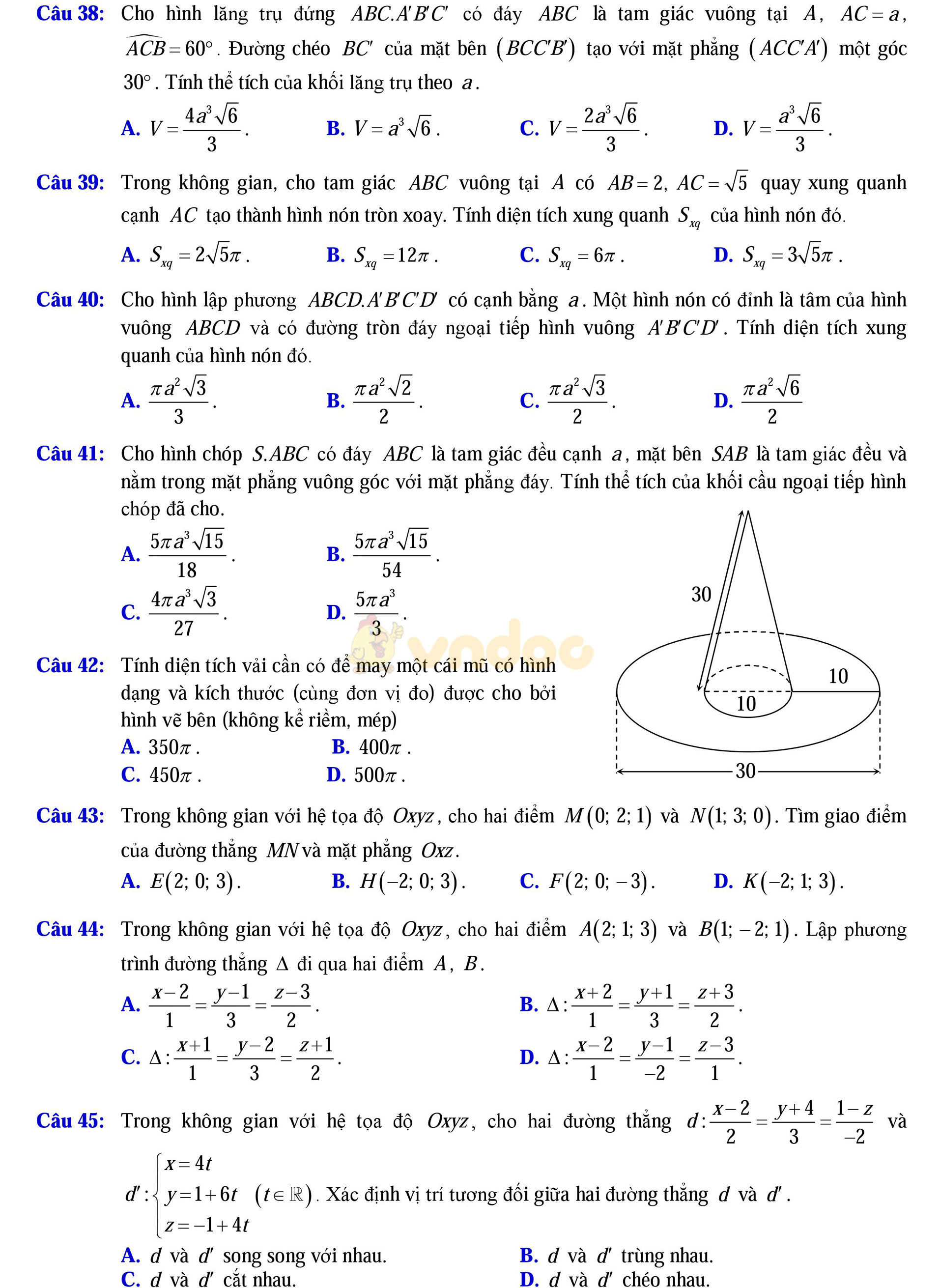 Đề thi thử THPT Quốc gia năm 2017 môn Toán
