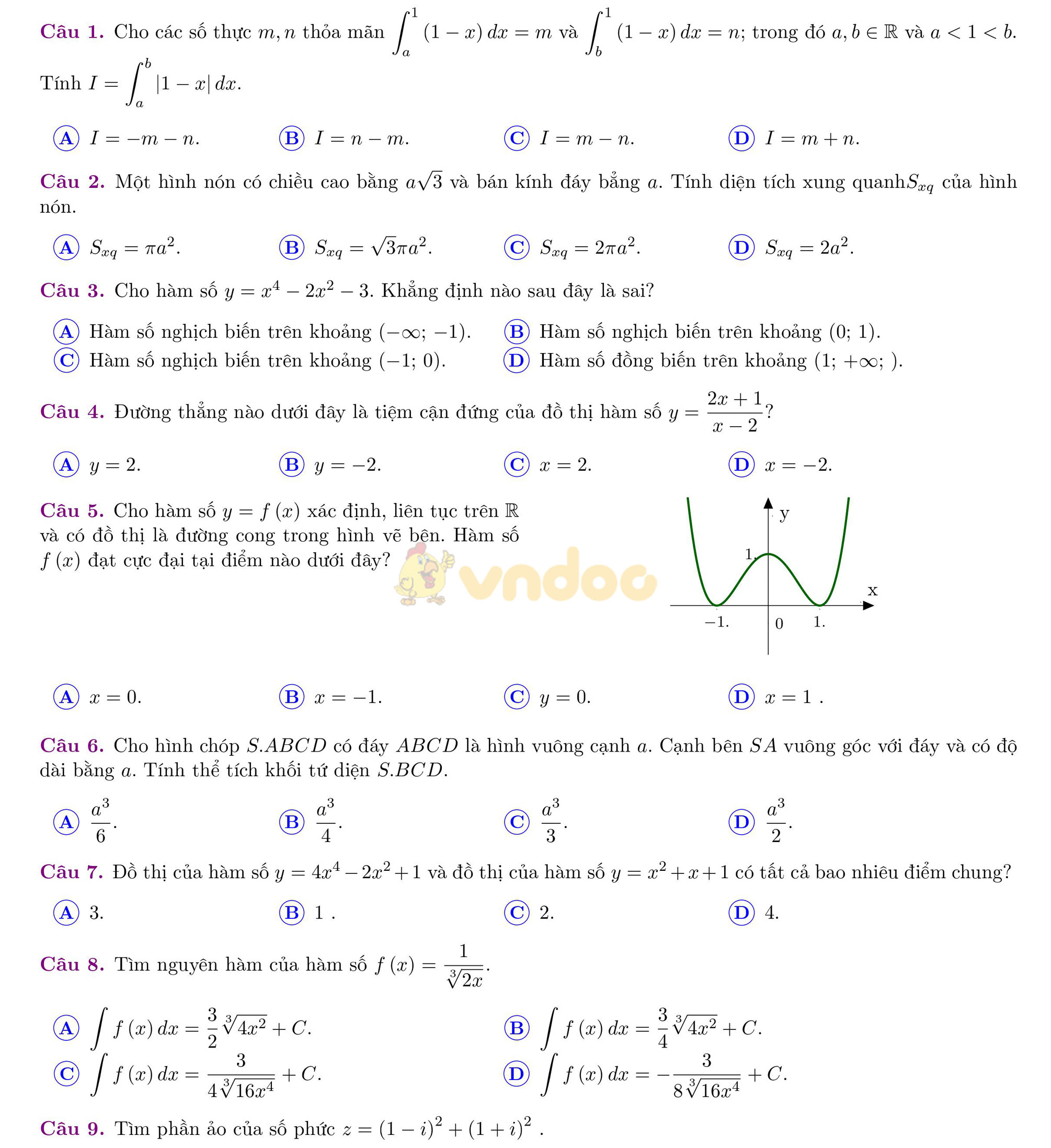 Đề thi thử THPT Quốc gia năm 2017 môn Toán