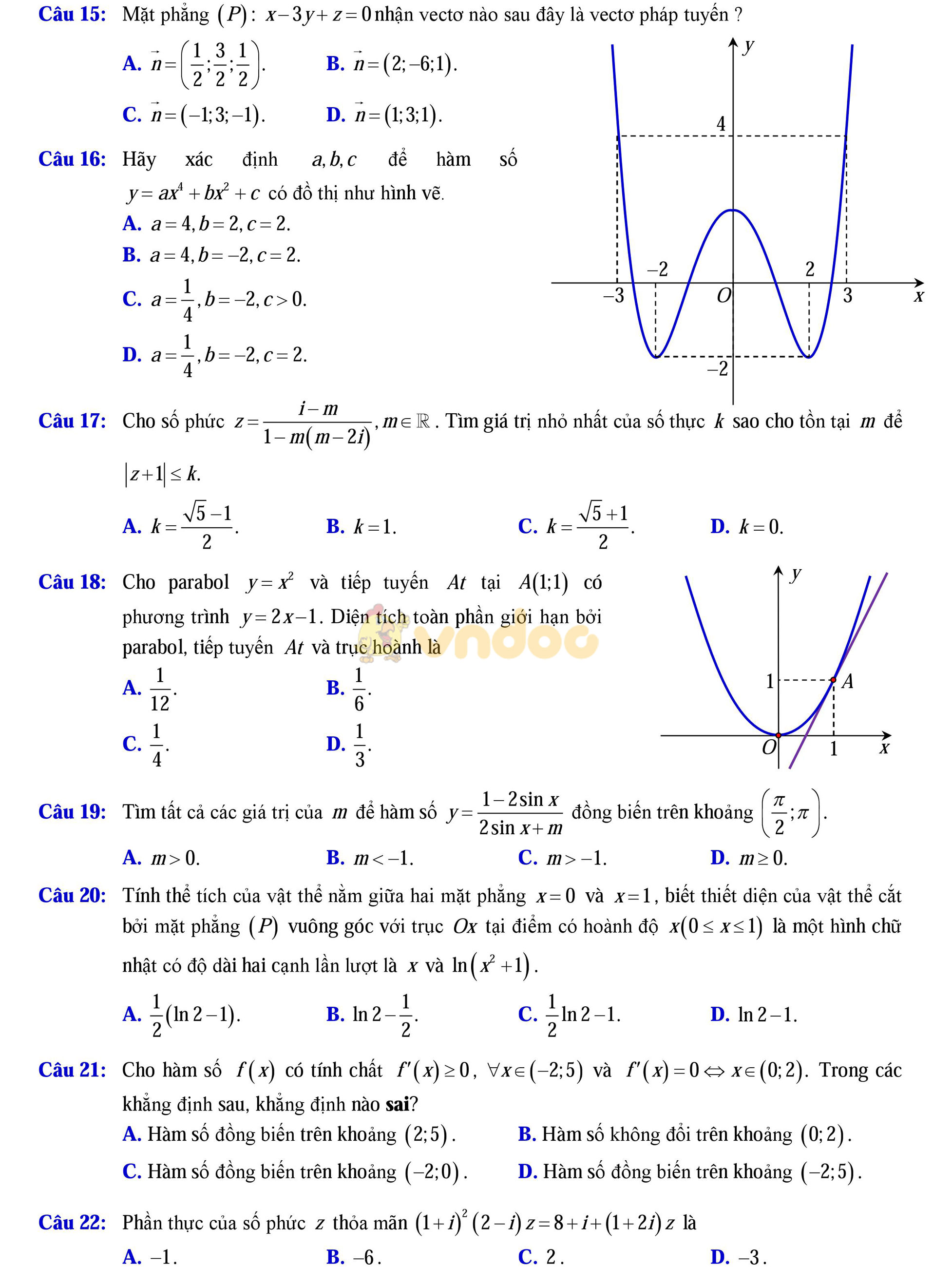 Đề thi thử THPT Quốc gia năm 2017 môn Toán