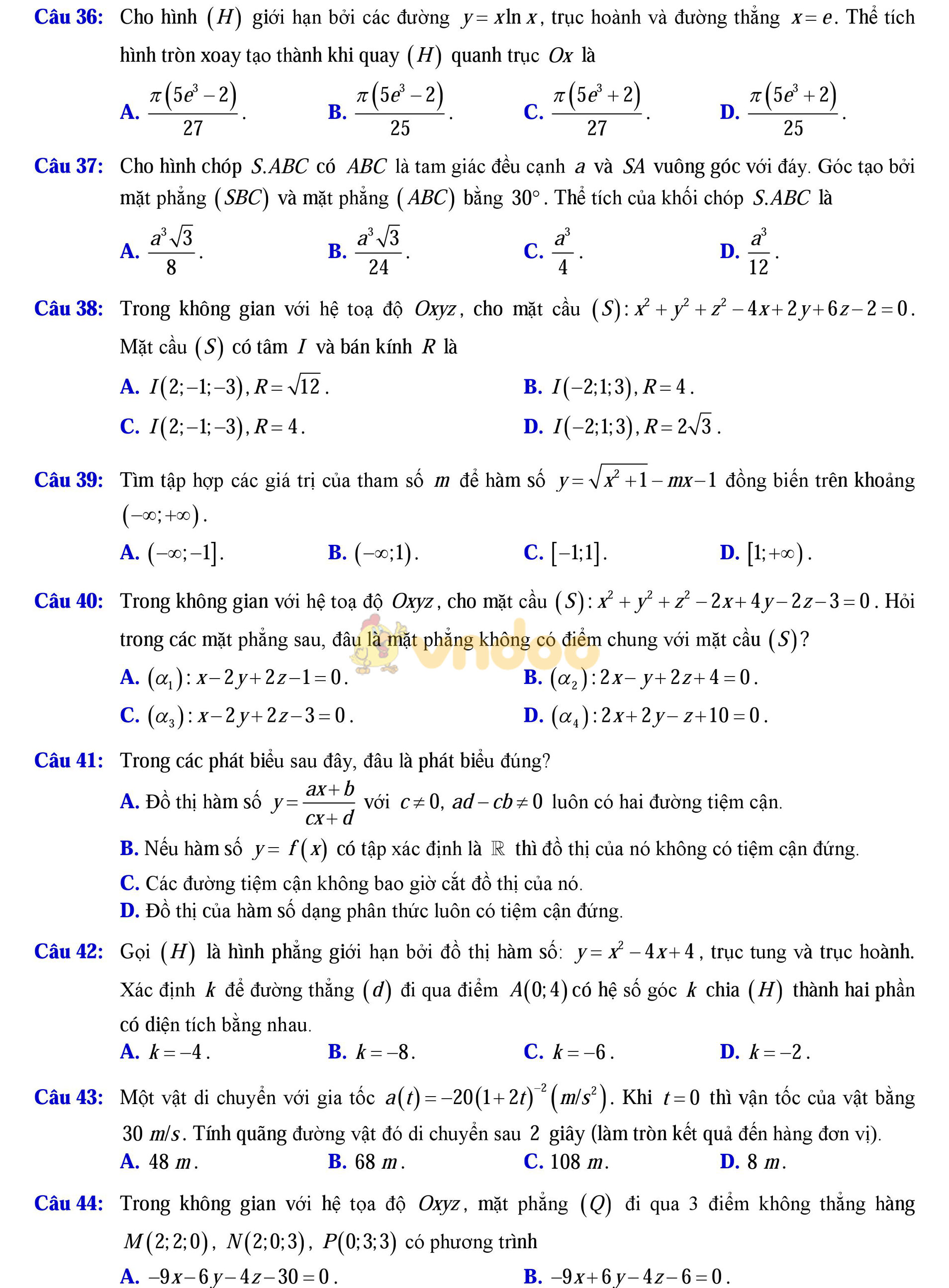 Đề thi thử THPT Quốc gia năm 2017 môn Toán