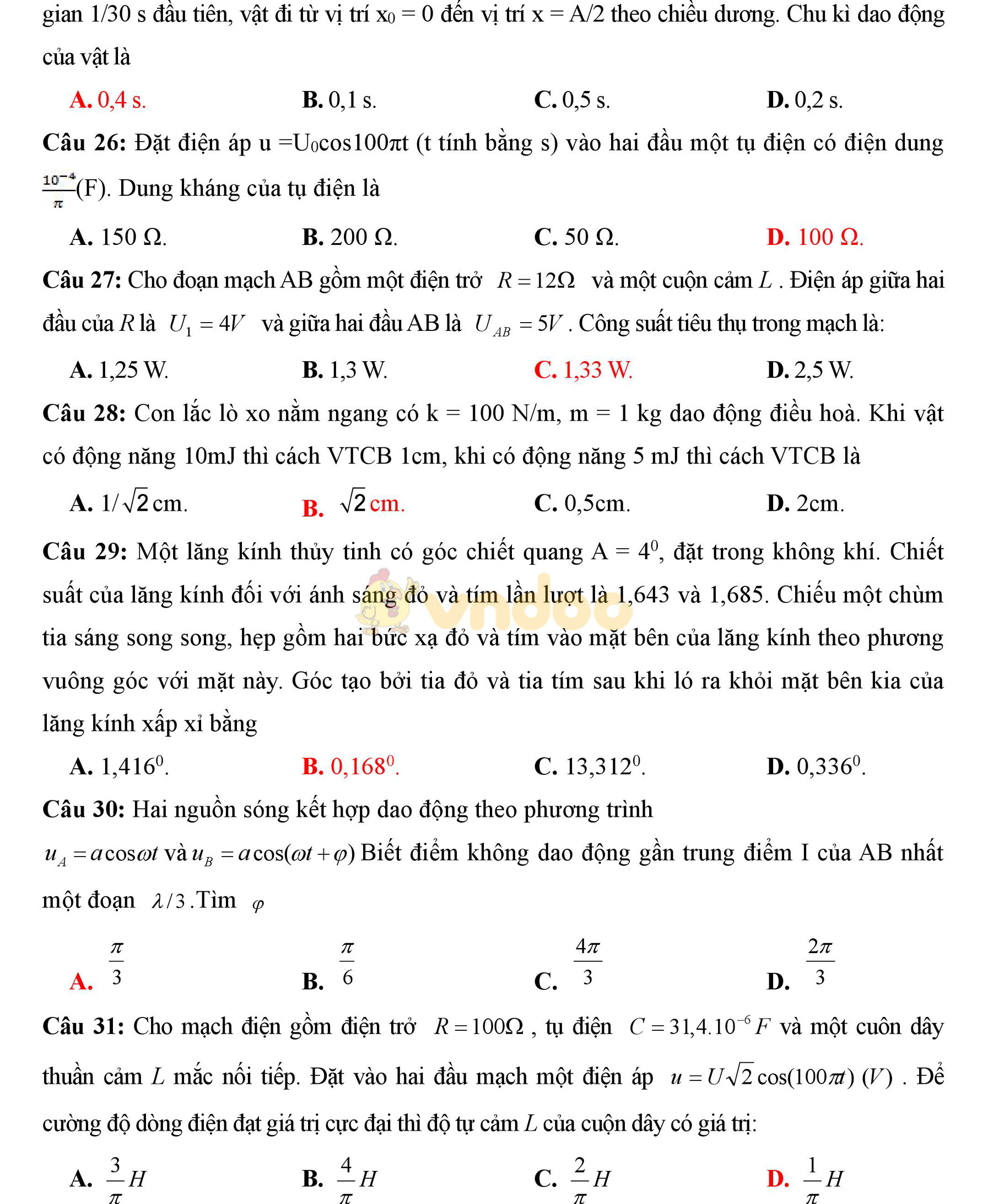 Đề thi thử THPT Quốc gia năm 2017 môn Vật lý