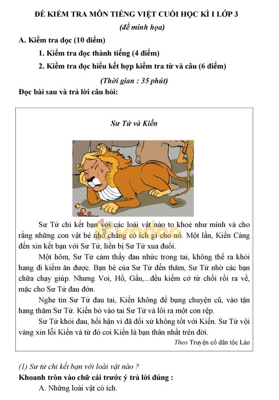 Hướng dẫn ra đề thi học kì 2 môn Tiếng Việt lớp 2, 3 