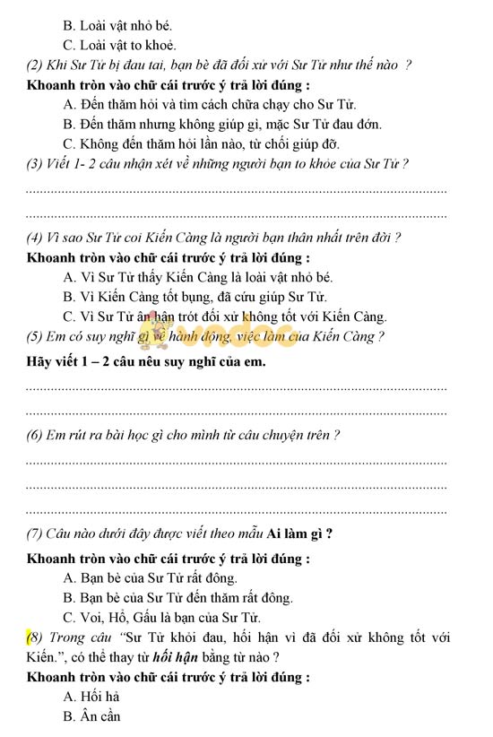 Hướng dẫn ra đề thi học kì 2 môn Tiếng Việt lớp 2, 3 