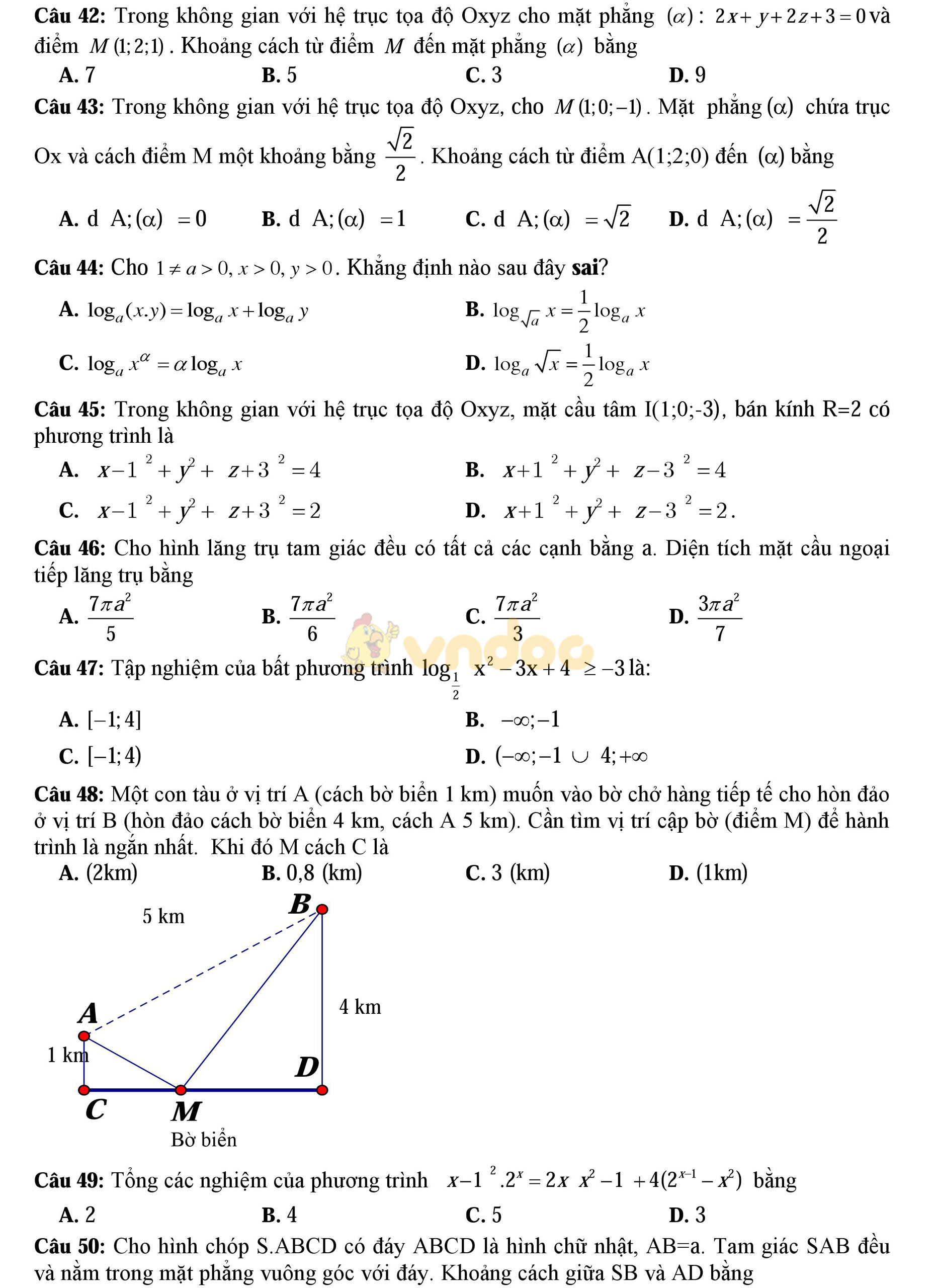 Đề thi thử THPT Quốc gia năm 2017 môn Toán