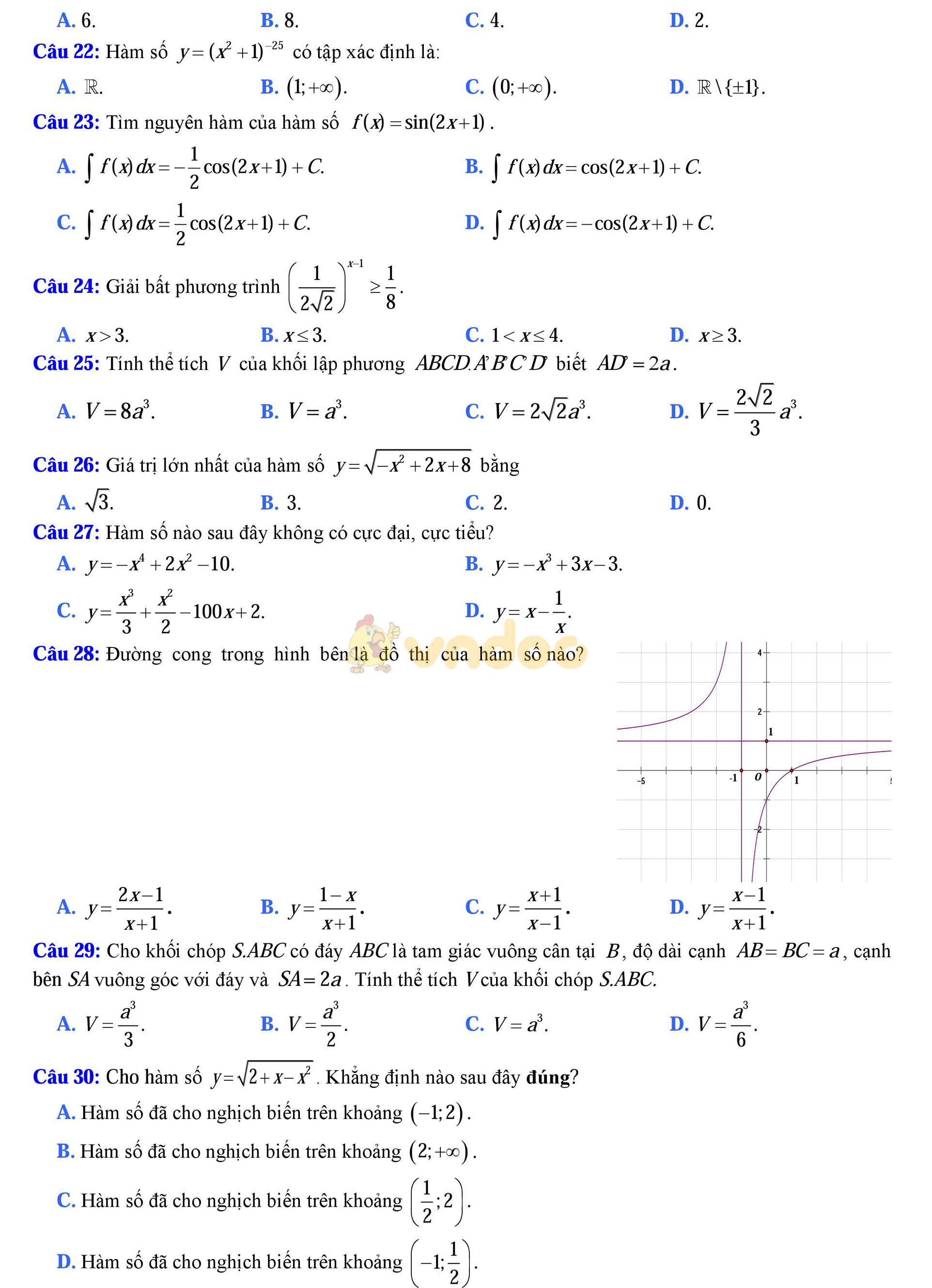 Đề thi thử THPT Quốc gia năm 2017 môn Toán