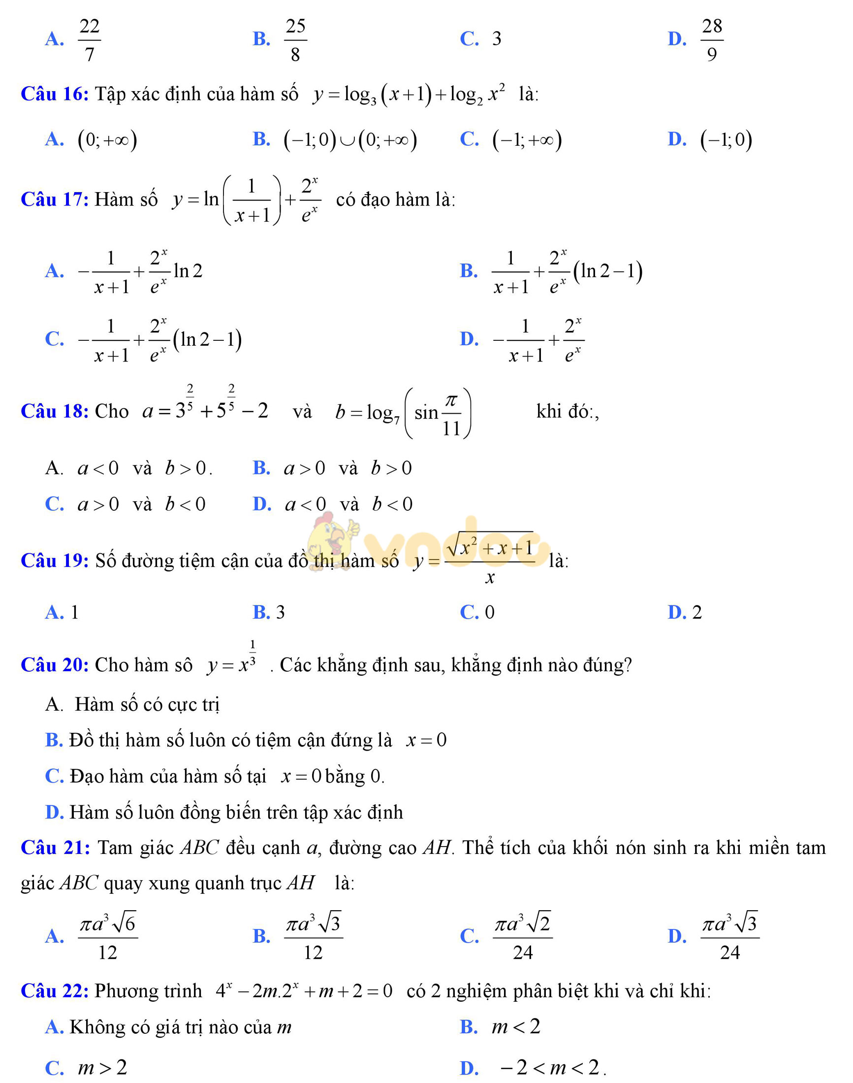 Đề thi thử THPT Quốc gia năm 2017 môn Toán