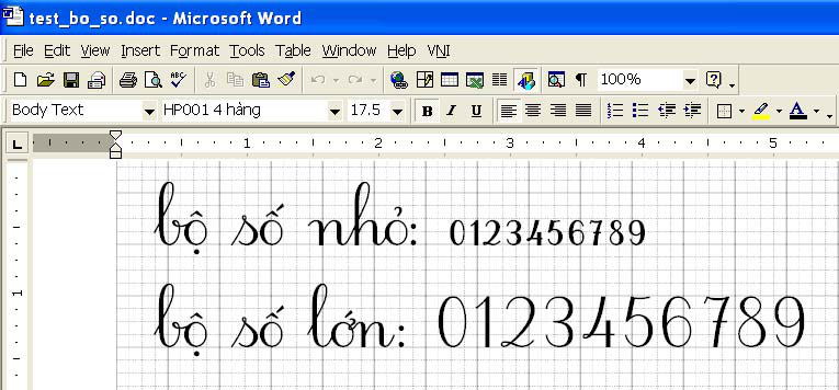 Mẫu font chữ tập viết cho tiểu học