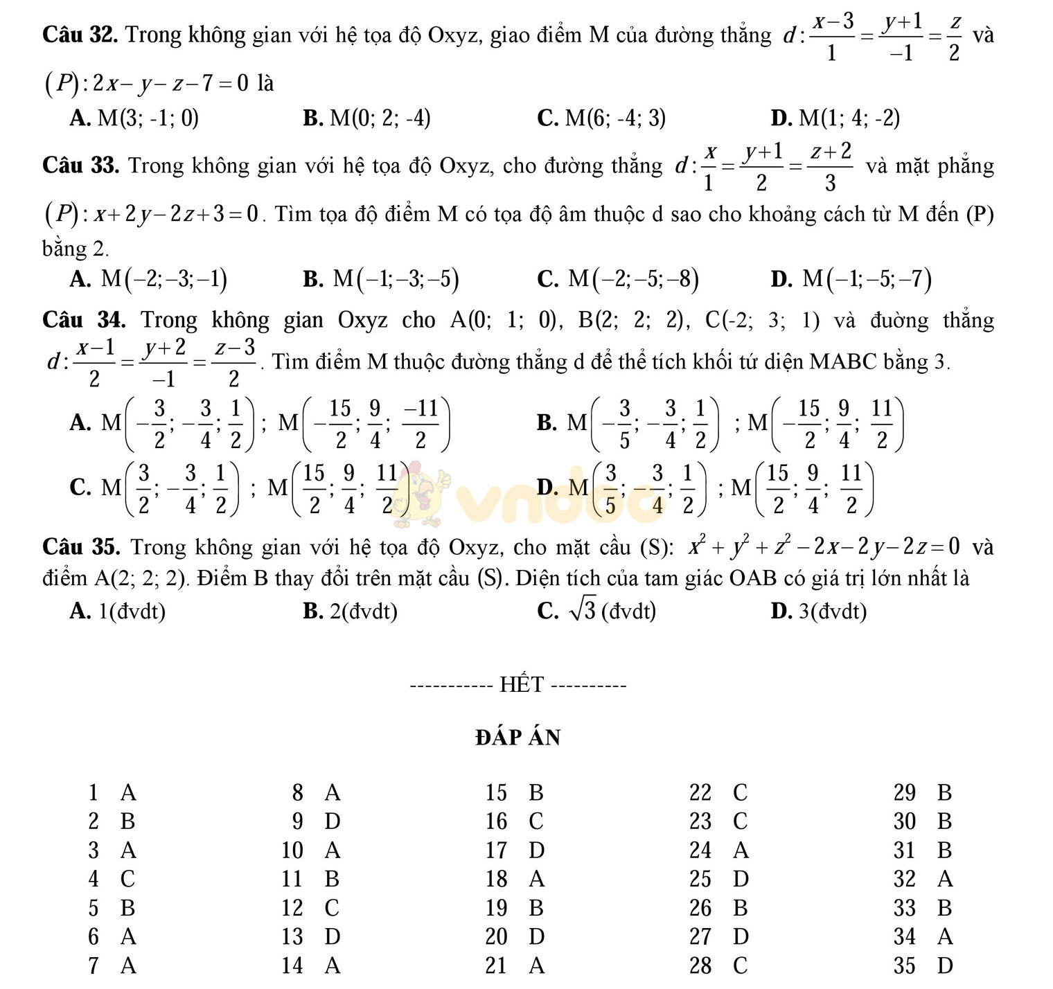 Bộ đề thi học kì 2 môn Toán lớp 12