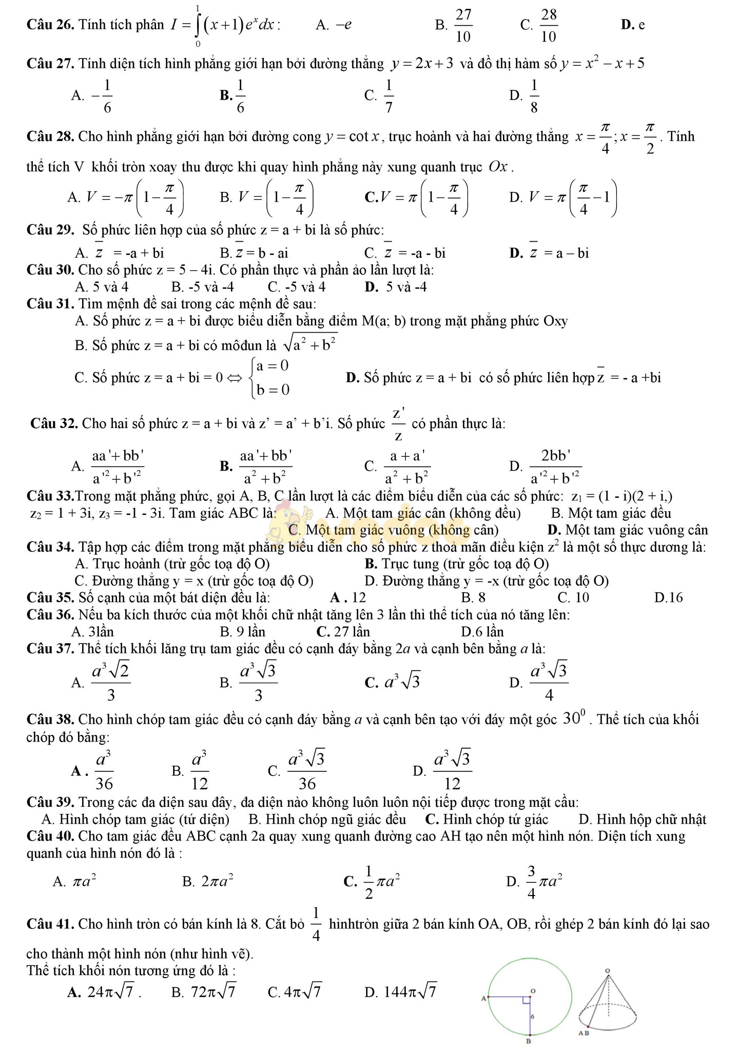 Bộ đề thi thử THPT Quốc gia năm 2017 môn Toán