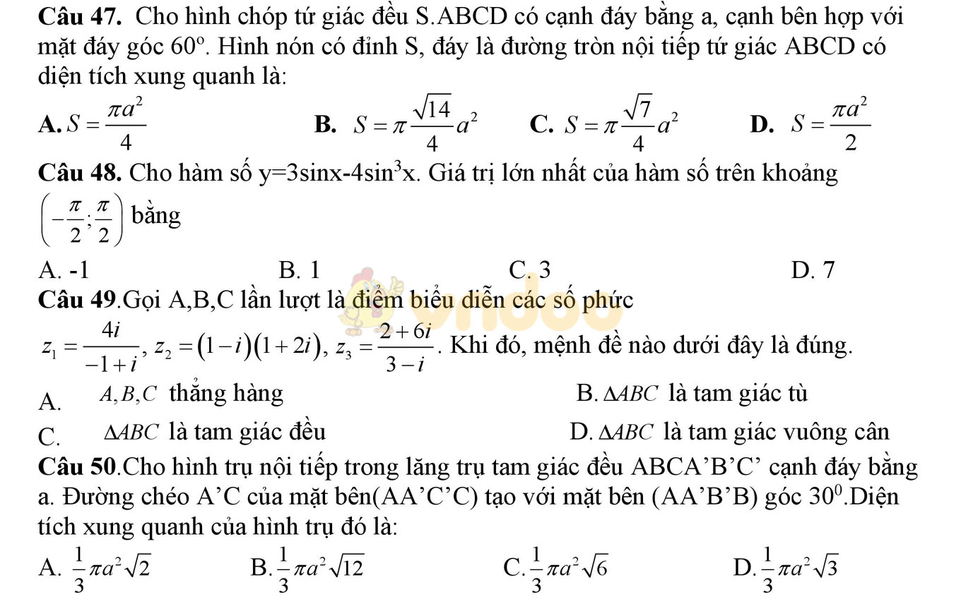 Bộ đề thi thử THPT Quốc gia năm 2017 môn Toán