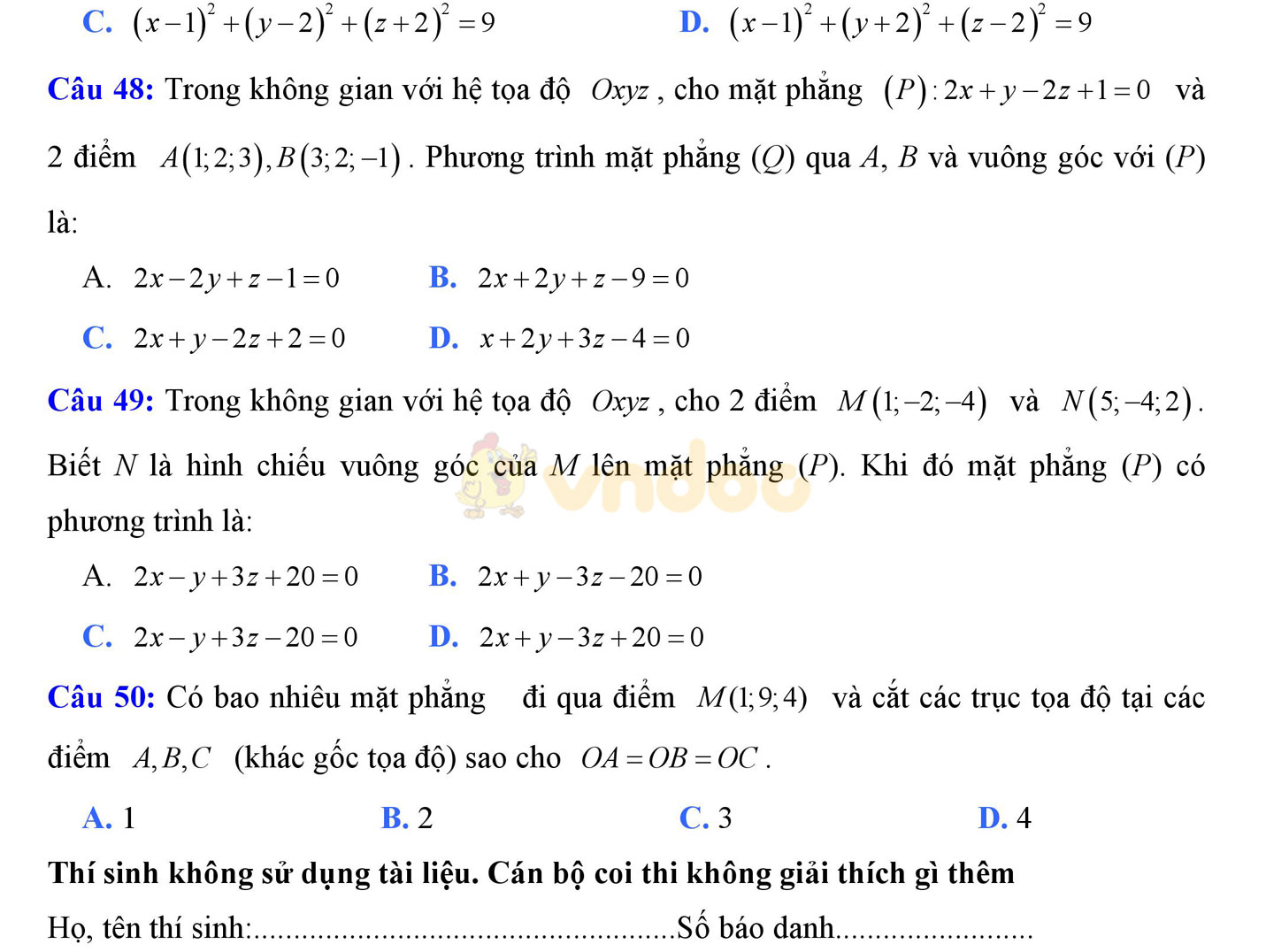 Đề thi thử THPT Quốc gia năm 2017 môn Toán