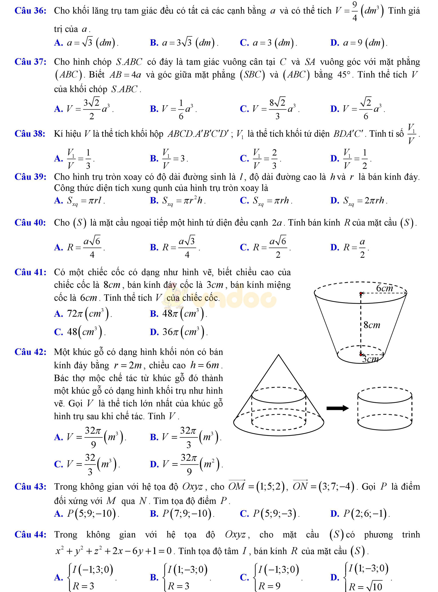 Đề thi thử THPT Quốc gia năm 2017 môn Toán Đề thi thử THPT Quốc gia năm 2017 môn Toán