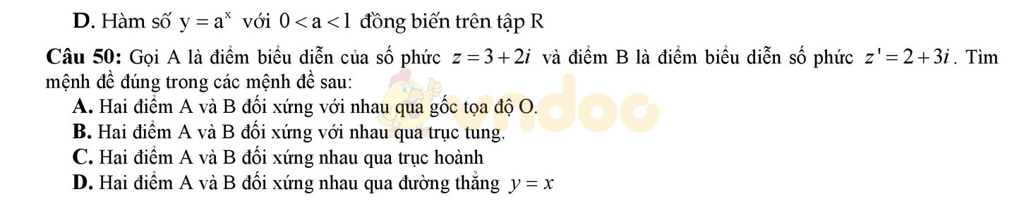 Bộ đề thi học kì 2 môn Toán lớp 12