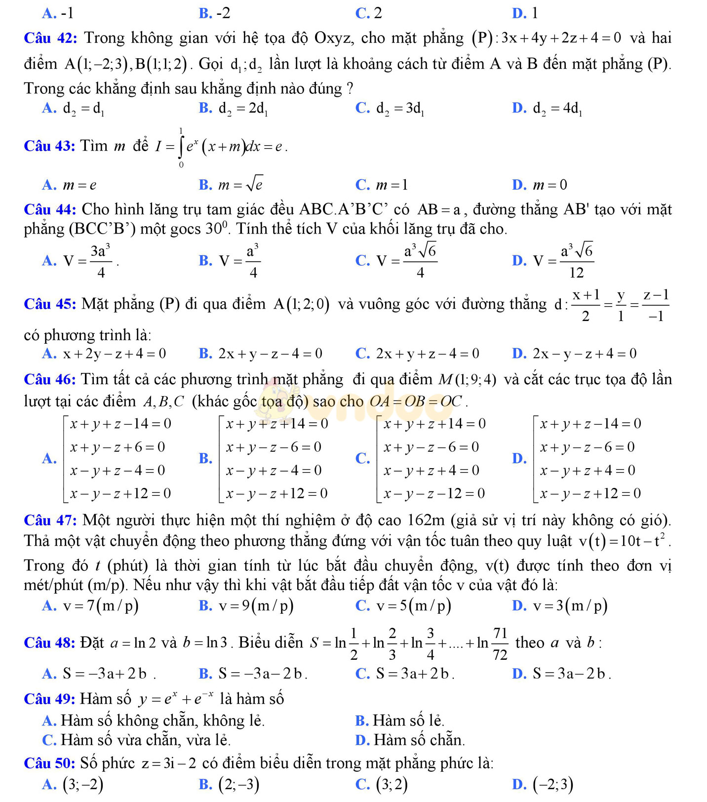 Bộ đề thi thử THPT Quốc gia năm 2017 môn Toán